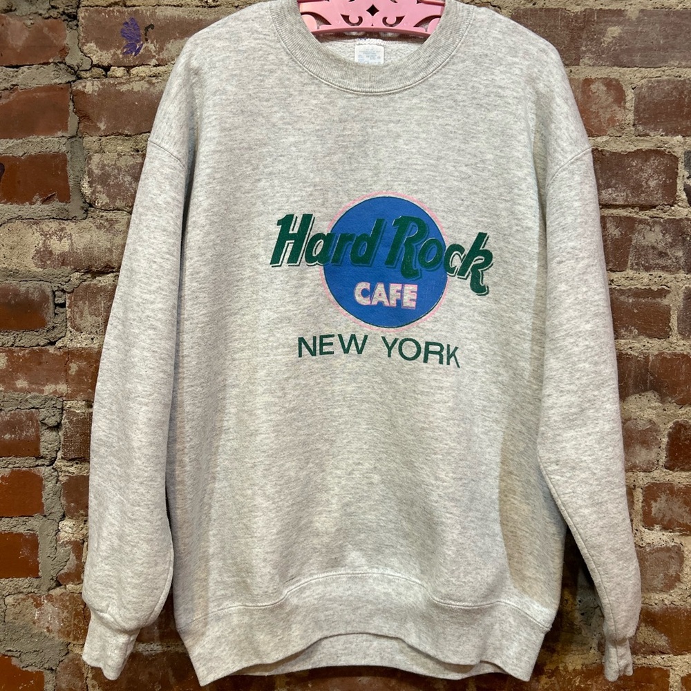 Hard Rock Cafe Light Gray Crewneck Sweater